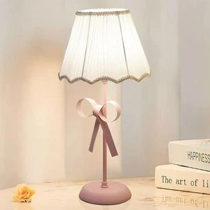 Lamp for Girls Room Cute Coquette Table Lamp with Fabric Shade Bedroom Small Sin - Picture 1 of 9