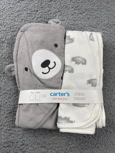 Carter's Just One You® Baby Bär Badetuch mit Kapuze - grau - Bild 1 von 5