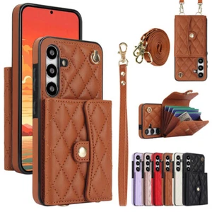 Hülle mit Band für Samsung A54 A53 5G S24 S23 Wallet Case Handyhülle Schutz Case - Bild 1 von 25