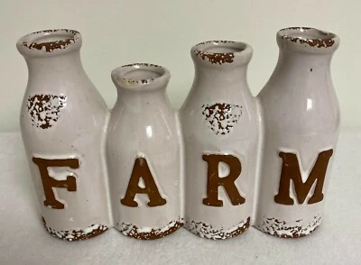 PORTABOTELLAS DE CERÁMICA RÚSTICA GRANJA PARA FLORES O VELAS #22289 Foto 1 de 2