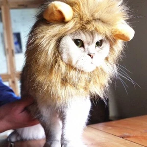 Dog Cat Lion Mane Costume Realistic Funny Mane for Halloween Pet Dress-Up - Picture 1 of 7