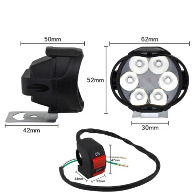Faro foco LED antiniebla con interruptor US DC 12V para automóvil motocicleta bicicleta Foto 1 de 4