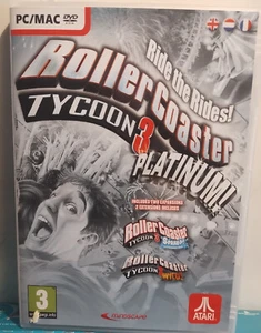 ATARI ROLLER COASTER TYCOON 3 PLATINUM PC/MAC 2006 CD-ROM no booklet - Picture 1 of 3
