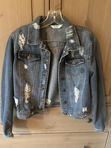 Jeans-/Jeansjacke im Used-Look neu ohne Etikett, Jr Gr. M - Bild 1 von 6