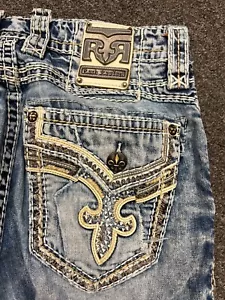 Rock Revival Donato Bootcut Herren abgenutzt bestickt Pattentasche Größe 31 x 29 - Bild 1 von 24
