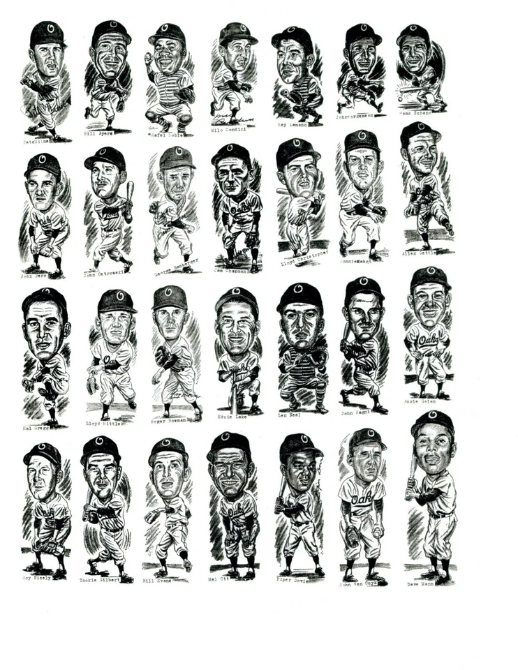 1952 OAKLAND OAKS 8X10 TEAM PHOTO BASEBALL PCL CHAPMAN OTT GALEN BAMBERGER