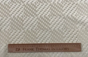 7 Metres Squares & Spots Chenille Fabric Ivory Cream Curtain Blind Upholstery - Picture 1 of 5