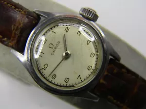 RARE VINTAGE 1943 WW2 OMEGA LADIES STAINLESS STEEL MILITARY ? WATCH - REPAIR - Picture 1 of 13