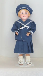 "Heubach" Mädchen Augen Glas 36 cm, Puppe Reproduktion Antik Puppe - Bild 1 von 8