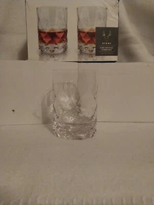 Raye Gem Crystal Lowball Liquor Tumblers Set Of 2 Stylish Glasses For Whiskey Bo - Picture 1 of 3
