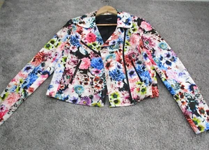 Portmans Jacket Blazer 12 Cropped Business/Career Floral Bright Colorful - Picture 1 of 13
