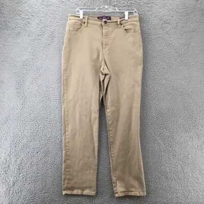 Gloria Vanderbilt Missy Amanda Skinny Jeans Womens 12 Beige 5 Pockets Hi Rise - Image 1 of 4