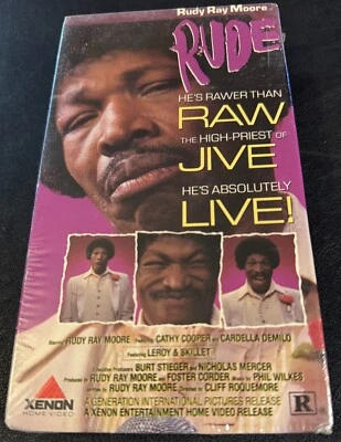 RUDE (VHS, 1989) - Rudy Ray Moore (Dolemite), RARE Unopened Cult Comedy VHS - Image 1 of 4