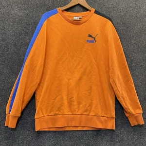 Puma Sweater Men's Medium Orange Crewneck Sweatshirt Long Sleeve Pullover - Picture 1 of 8