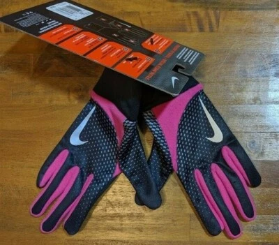 NIKE ELEMENT GUANTES TÉRMICOS 2.0 RUNNING - MUJER XS NEGRO/ROSA NUEVOS CON ETIQUETAS NUEVOS Foto 1 de 4