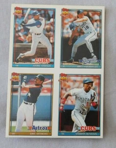 1991 Topps Cracker Jack Andre Dawson Bret Saberhagen Eric Anthony Shawon Dunston - Picture 1 of 1