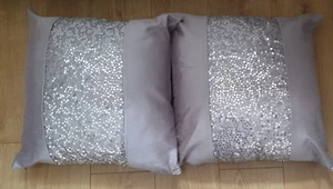 NEXT Set of 2 Sequin Cushion pillow With pad Bedroom Living Room Sofa 50 x 50cm - Picture 1 of 8