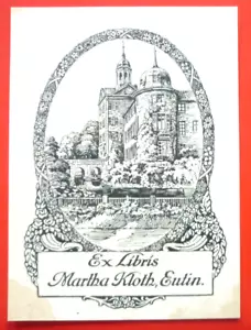 Exlibris, Bookplate " Martha Kloth, Eutin " Landscape, Art Nouveau, Lock - Afbeelding 1 van 1