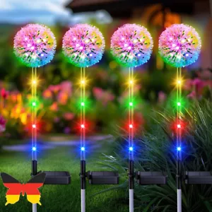 4 STK Solarlampen Außen Garten Solarleuchten Löwenzahn LED Solar Blumen Lampe - Bild 1 von 15