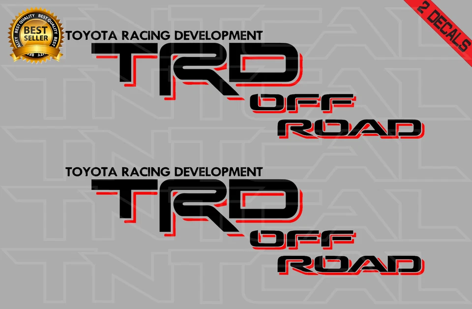 TRD OFFROAD Decal Set Fits 2010 Tacoma Tundra Truck Bed Vinyl Sticker black/red - Image 1 of 1