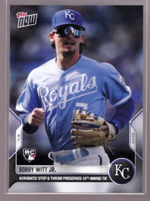 Bobby Witt Jr Royals Rookie 2022 Topps Now #21 Game Saving Play PR 6,016 - Image 1 of 2