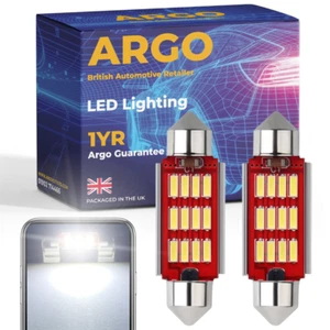 39mm 272 239 C5W Led Car Festoon Number Plate White Interior Boot Light Bulbs 2x - Picture 1 of 32