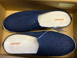 JSPORT by Jambu FLORAL MULE Navy Slip On Loafers Women's Shoes - Size: 9M - NIB - Picture 1 of 4