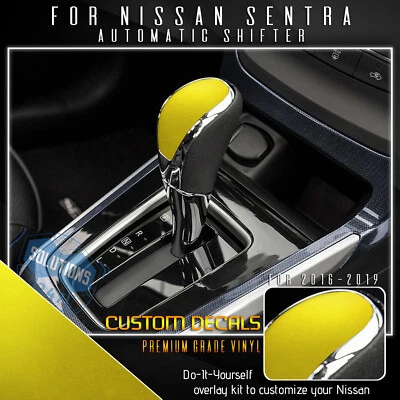 Para Nissan Sentra 2016-2019 perilla de cambio calcomanía gráfica vinilo metálico satinado Foto 1 de 4