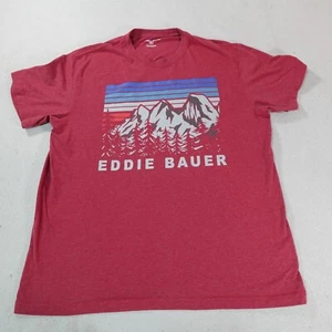 Maglietta Eddie Bauer Uomo Extra Large Rossa Montagna Grafica Maglietta Escursione Avventura Top - Foto 1 di 12