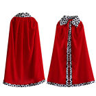 Adult Kids King Emperor Halloween Costume Red Cloak King Prince Robe Crown