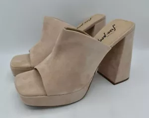 Free People Women Size EU 41 US 10 Margo Mule Pearl Sand Heeled Platform Sandals - Picture 1 of 11