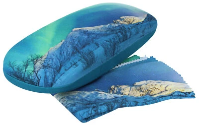 DUGGERT Wunderschönes Motivetui - POLARLICHT 2- mit dazu passendem Microfasertuch NEU