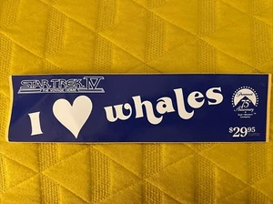 Star Trek IV I Love Whales Bumper Sticker 1987 Promotional VHS - Picture 1 of 8