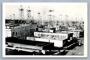 KILGORE TX SKY LINE VINTAGE ECHTES FOTO POSTKARTE RPPC - Bild 1 von 2