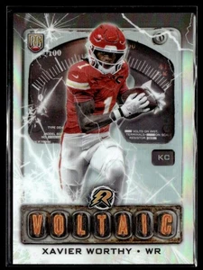 2024 Topps Resurgence Voltaic Refractor Xavier Worthy RC Kansas City Chiefs #V-8 - Picture 1 of 2