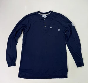 Tyndale FR Langarm Henley Hemd Herren Medium Flame Resistant Workwear Blau - Bild 1 von 9