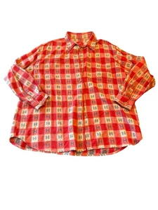 Camisa Venezia Jeans Roja a Cuadros Abotonada 18/20 100% Algodón Vacaciones Vintage Años 90 - Imagen 1 de 6