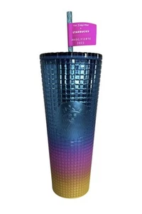 Starbucks Tim Singleton Rainbow Grid Gradient Ombre Tumbler - Picture 1 of 4