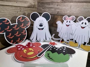 7 Disney Mickey Minnie Pumpkins Ghosts Yard Signs Halloween Decorations 12” New - Picture 1 of 7