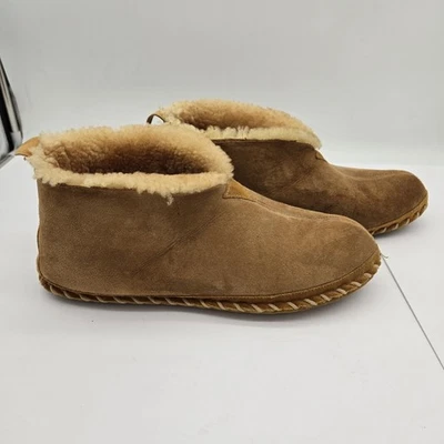 LL Bean Wicked Good Shearling Suede Boot Slippers Mens Size 12M - Image 1 of 4