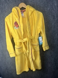 Moana Hooded Bath Robe Kids Sz 9/10 Yellow Soft - Picture 1 of 9
