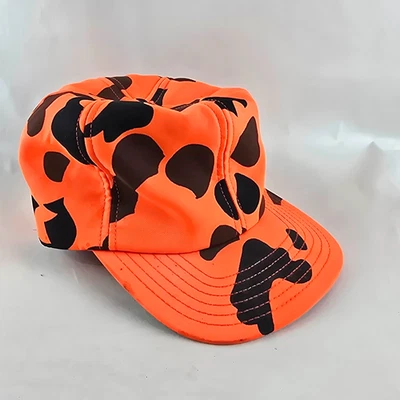 Thinsulate Blaze Orange Camo Hunting Hat Small Made in USA Thermal Cap - Image 1 of 4