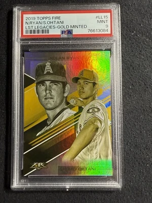 Shohei Otani / Nolan Ryan 2019 Topps Fire #LL-15 Gold Minted  BB518 - Image 1 of 3