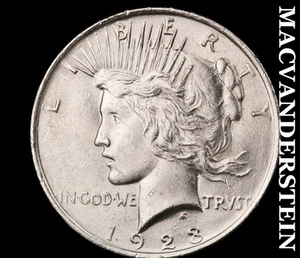 1923 Peace Dollar - Choice Gem Brilliant Uncirculated Lustrous #D3709 - Picture 1 of 2