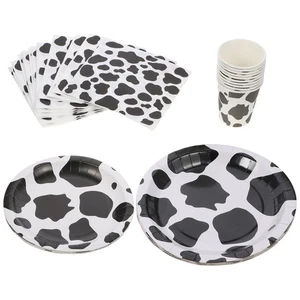 1 Set 50 Pcs Paper Cutlery Cow-themed Party Accessories (Assorted Color) - Picture 1 of 12
