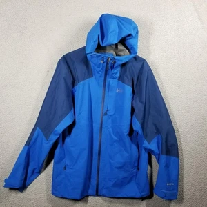 REI Co-op Jacket Mens Medium Blue XeroDry GTX Gore-Tex Waterproof Hooded Rain - Picture 1 of 11