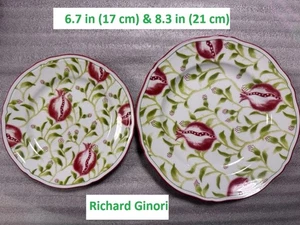 Ottimo set di 2 piatti in melograno Richard Ginori, 17 cm e 21 cm da 6,7 pollici - Foto 1 di 6