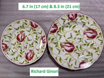 Ottimo set di 2 piatti in melograno Richard Ginori, 17 cm e 21 cm da 6,7 pollici - Immagine 1 di 4