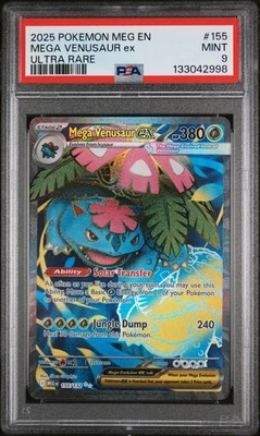 2025 POKEMON MEG EN-MEGA EVOLUTION #155 MEGA VENUSAUR ex ULTRA RARE PSA 9 - Image 1 of 2