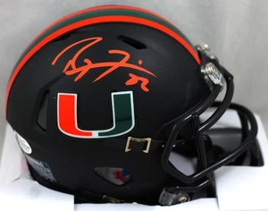 Ray Lewis Signed Miami Hurricanes Black Riddell Speed Mini Helmet-Beckett W Auth - Picture 1 of 2